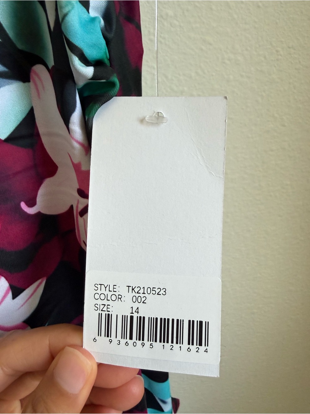 FULLFITALL Swimsuits Tankini Built In Bra Floral Black Pink Size 14 PTP 21” - Picture 8 of 10
